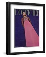 L'Officiel - Robe du Soir de Saint-Laurent en Faille de Soie d'Abraham Broderie de Rébé-Guégan-Framed Art Print