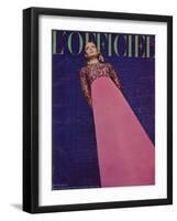 L'Officiel - Robe du Soir de Saint-Laurent en Faille de Soie d'Abraham Broderie de Rébé-Guégan-Framed Art Print