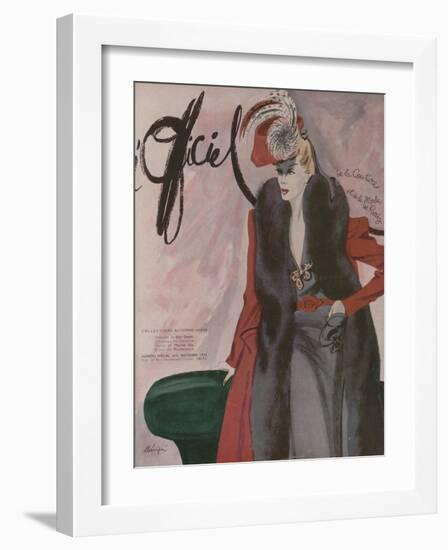 L'Officiel, September 1942 - Aux Marcelle Tizeau-Lbenigni-Framed Art Print