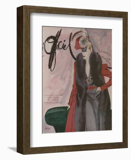 L'Officiel, September 1942 - Aux Marcelle Tizeau-Lbenigni-Framed Art Print