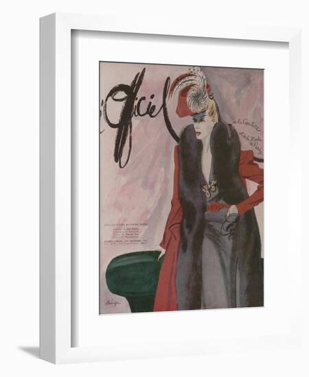 L'Officiel, September 1942 - Aux Marcelle Tizeau-Lbenigni-Framed Art Print