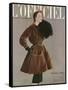 L'Officiel, September 1950 - Ensemble de Christian Dior en Velours de Marcel Guillemin-Philippe Pottier-Framed Stretched Canvas