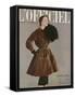 L'Officiel, September 1950 - Ensemble de Christian Dior en Velours de Marcel Guillemin-Philippe Pottier-Framed Stretched Canvas