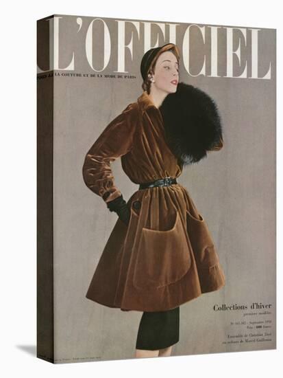 L'Officiel, September 1950 - Ensemble de Christian Dior en Velours de Marcel Guillemin-Philippe Pottier-Stretched Canvas