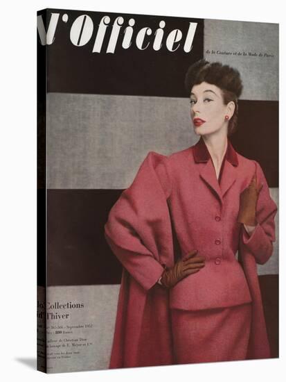 L'Officiel, September 1952 - Tailleur de Christian Dior-Philippe Pottier-Stretched Canvas