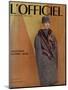 L'Officiel, September 1956 - Ensemble-Cape de Christian Dior en Arakweed de Rodier-Philippe Pottier-Mounted Art Print