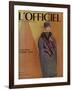 L'Officiel, September 1956 - Ensemble-Cape de Christian Dior en Arakweed de Rodier-Philippe Pottier-Framed Art Print