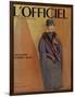 L'Officiel, September 1956 - Ensemble-Cape de Christian Dior en Arakweed de Rodier-Philippe Pottier-Framed Art Print