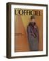 L'Officiel, September 1956 - Ensemble-Cape de Christian Dior en Arakweed de Rodier-Philippe Pottier-Framed Art Print