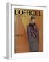 L'Officiel, September 1956 - Ensemble-Cape de Christian Dior en Arakweed de Rodier-Philippe Pottier-Framed Art Print