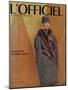 L'Officiel, September 1956 - Ensemble-Cape de Christian Dior en Arakweed de Rodier-Philippe Pottier-Mounted Art Print