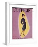 L'Officiel, September 1959 - Robe de Christian Dior en Grizki de Lesur-Philippe Pottier-Framed Art Print