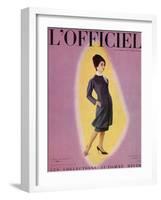 L'Officiel, September 1959 - Robe de Christian Dior en Grizki de Lesur-Philippe Pottier-Framed Art Print