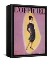 L'Officiel, September 1959 - Robe de Christian Dior en Grizki de Lesur-Philippe Pottier-Framed Stretched Canvas