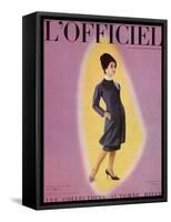 L'Officiel, September 1959 - Robe de Christian Dior en Grizki de Lesur-Philippe Pottier-Framed Stretched Canvas