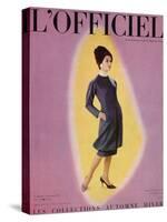 L'Officiel, September 1959 - Robe de Christian Dior en Grizki de Lesur-Philippe Pottier-Stretched Canvas