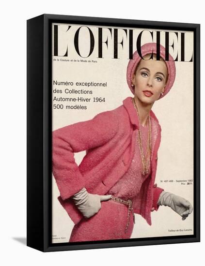 L'Officiel, September 1963 - Tailleur de Guy Laroche-Philippe Pottier-Framed Stretched Canvas