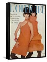 L'Officiel, September 1966 - Manteau et Robe de Pierre Cardin-Guégan-Framed Stretched Canvas