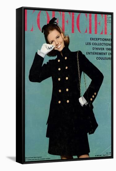 L'Officiel, September 1967 - Tailleur d'Yves-Saint Laurent-Guégan-Framed Stretched Canvas