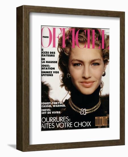 L'Officiel, September 1989 - Tanya-Serge Barbeau-Framed Art Print