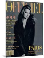 L'Officiel, September 1993 - Magalie dans une Longue Robe Noire d'Yves Saint Laurent-Francesco Scavullo-Mounted Art Print