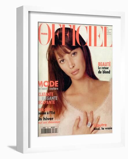 L'Officiel, September 1994 - Christy Turlington-Francesco Scavullo-Framed Art Print