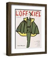 L'Officiel, Winter Special Issue - Ensemble de Robert Piguet, Tissu Lesur-Bernard Blossac-Framed Art Print