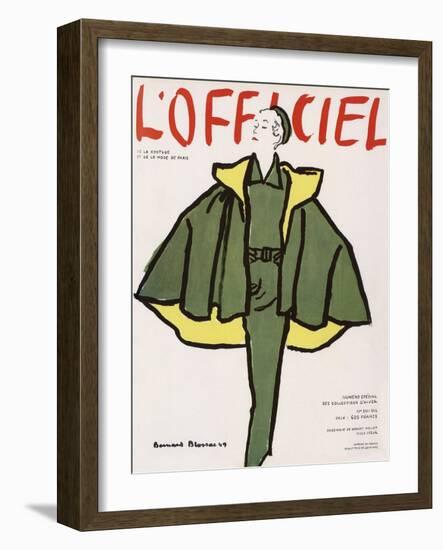 L'Officiel, Winter Special Issue - Ensemble de Robert Piguet, Tissu Lesur-Bernard Blossac-Framed Art Print