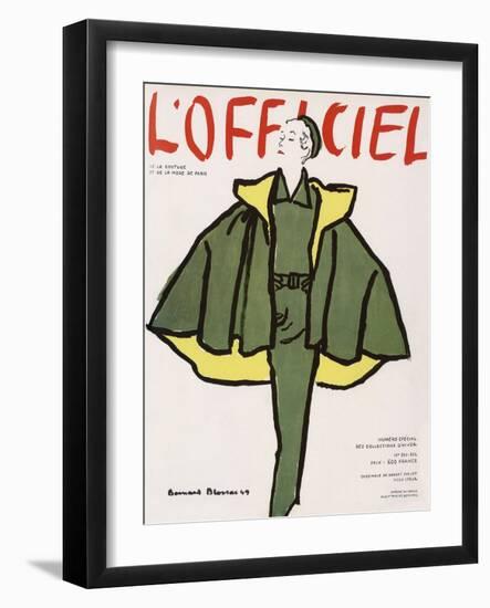 L'Officiel, Winter Special Issue - Ensemble de Robert Piguet, Tissu Lesur-Bernard Blossac-Framed Art Print