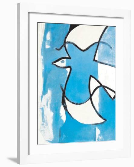 L'Oiseaux Bleu et Gris-Georges Braque-Framed Art Print