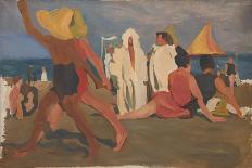 Bathers on the Lido, Venice (Serge Diaghilev and Vaslav Nijinsky on the Beac)-L?on Bakst-Framed Giclee Print