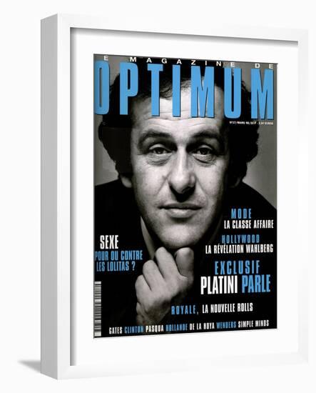 L'Optimum, March 1998 - Michel Platini Avant La Juventus Le Mundial 1982-Arnault Joubin-Framed Art Print