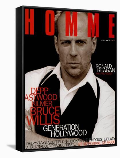 L'Optimum, May 1997 - Bruce Willis Est Habillé Par Donna Karan-Peter Lindbergh-Framed Stretched Canvas