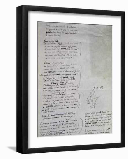 L'Ora Di Barga, Poem-Giovanni Pascoli-Framed Giclee Print