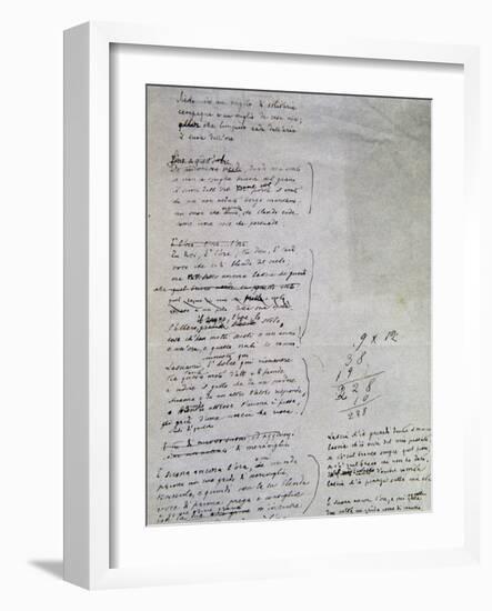 L'Ora Di Barga, Poem-Giovanni Pascoli-Framed Giclee Print