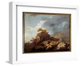 L'orage Ou La Charrette Embourbee, 18Th Century (Oil on Canvas)-Jean-Honore Fragonard-Framed Giclee Print