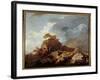 L'orage Ou La Charrette Embourbee, 18Th Century (Oil on Canvas)-Jean-Honore Fragonard-Framed Giclee Print