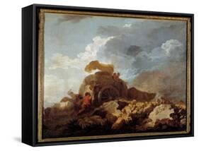 L'orage Ou La Charrette Embourbee, 18Th Century (Oil on Canvas)-Jean-Honore Fragonard-Framed Stretched Canvas