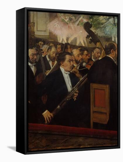 L'orchestre de l'Opera (The Orchestra of the Opera), c. 1870-Edgar Degas-Framed Stretched Canvas