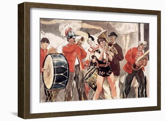 L'orchestre Des Saltimbanques (Circus Orchestra), 1888-89 (W/C)-Jean Francois Raffaelli-Framed Giclee Print