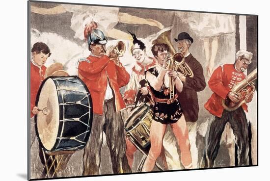 L'orchestre Des Saltimbanques (Circus Orchestra), 1888-89 (W/C)-Jean Francois Raffaelli-Mounted Giclee Print