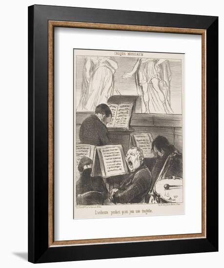 L'Orchestre Pendant Qu'On Joue Une Tragédie-Honore Daumier-Framed Giclee Print