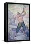 L'ouvrier ou les démolisseurs-Paul Signac-Framed Stretched Canvas