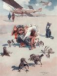 A Small Dog Dressed as a Pilot Ready for Take Off-L.r. Brightwell-Mounted Art Print