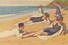 Girls Sunbathing on Sand-L Tanqueray-Art Print