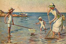 Shrimping by the Sea-L Tanqueray-Framed Stretched Canvas