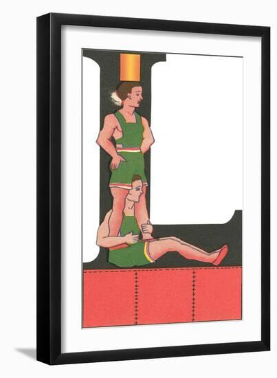 L with Acrobats-null-Framed Art Print