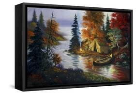 L27 Tent Canoe-D. Rusty Rust-Framed Stretched Canvas