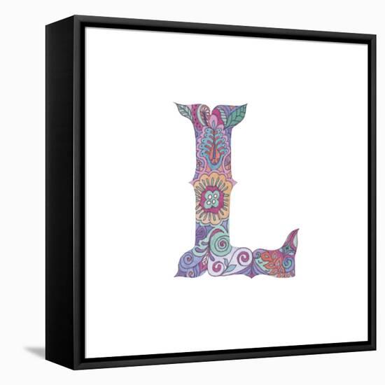 L-Green Girl-Framed Stretched Canvas