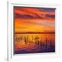 La Albufera Lake Sunset in El Saler of Valencia at Spain-Naturewolrd-Framed Photographic Print